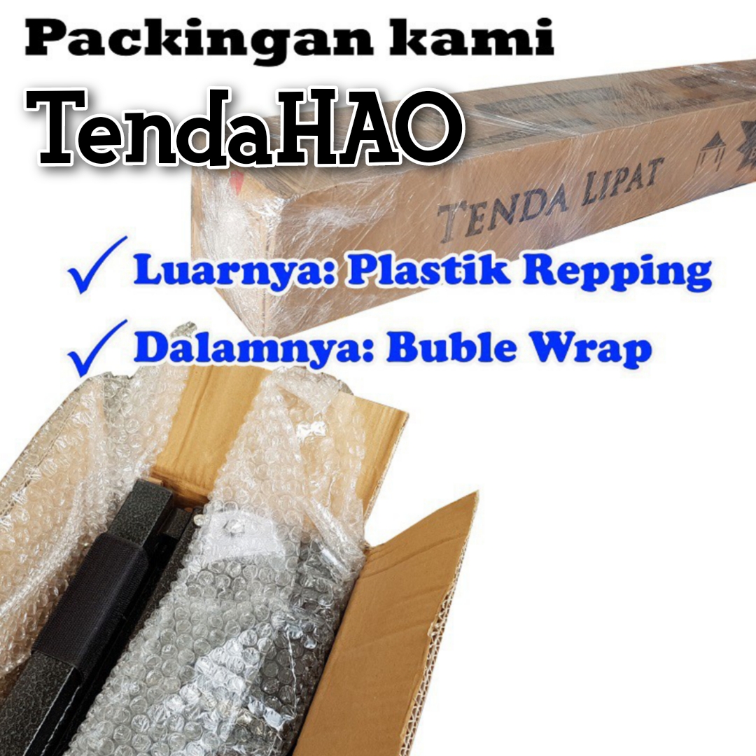 Tenda Lipat TendaHAO rangka besi hitam ukuran 3x3 meter