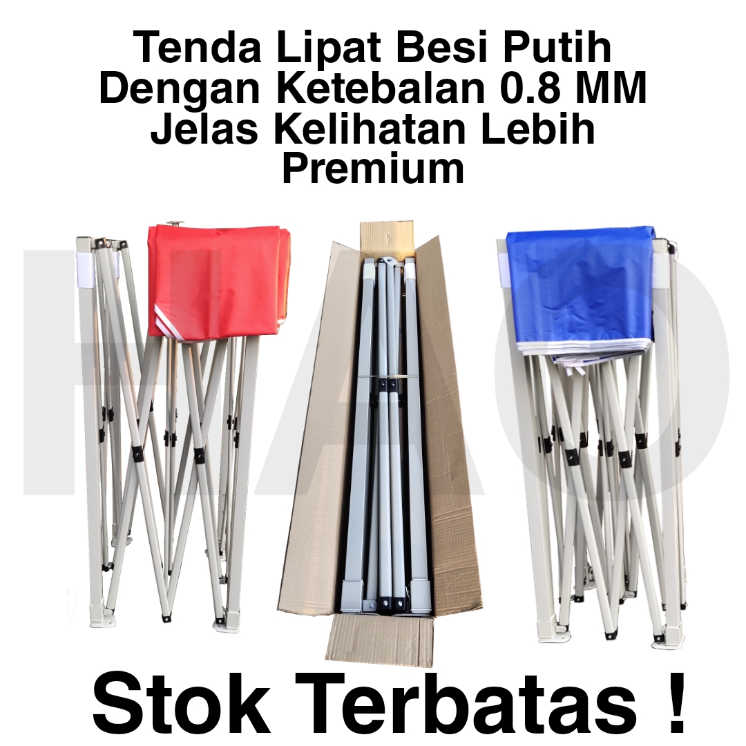 Tenda lipat rangka besi putih TendaHAO