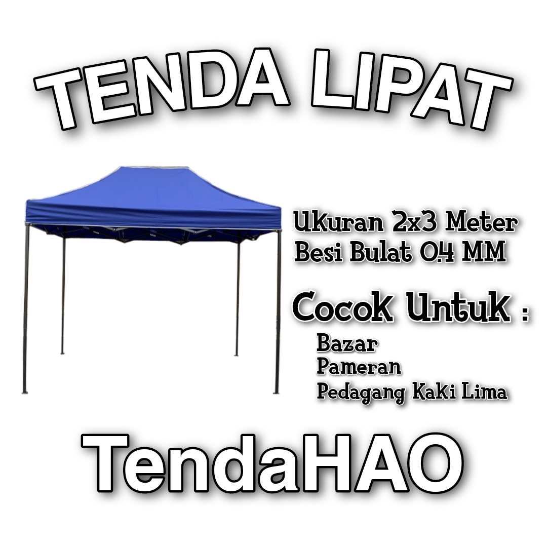 Tenda Lipat 2x3 meter rangka besi hitam TendaHAO