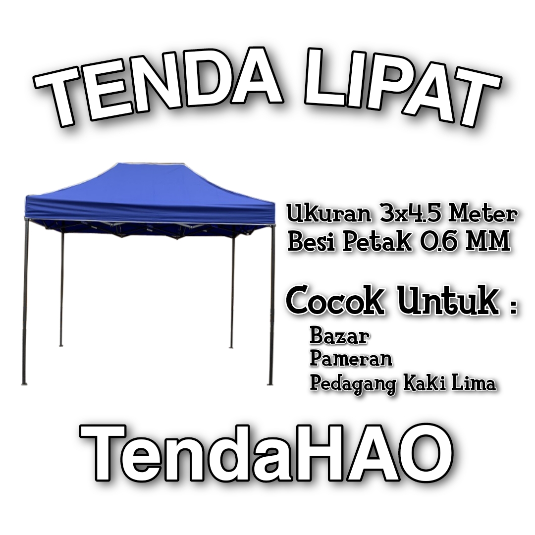 Tenda Lipat 3x4.5 meter rangka besi hitam TendaHAO