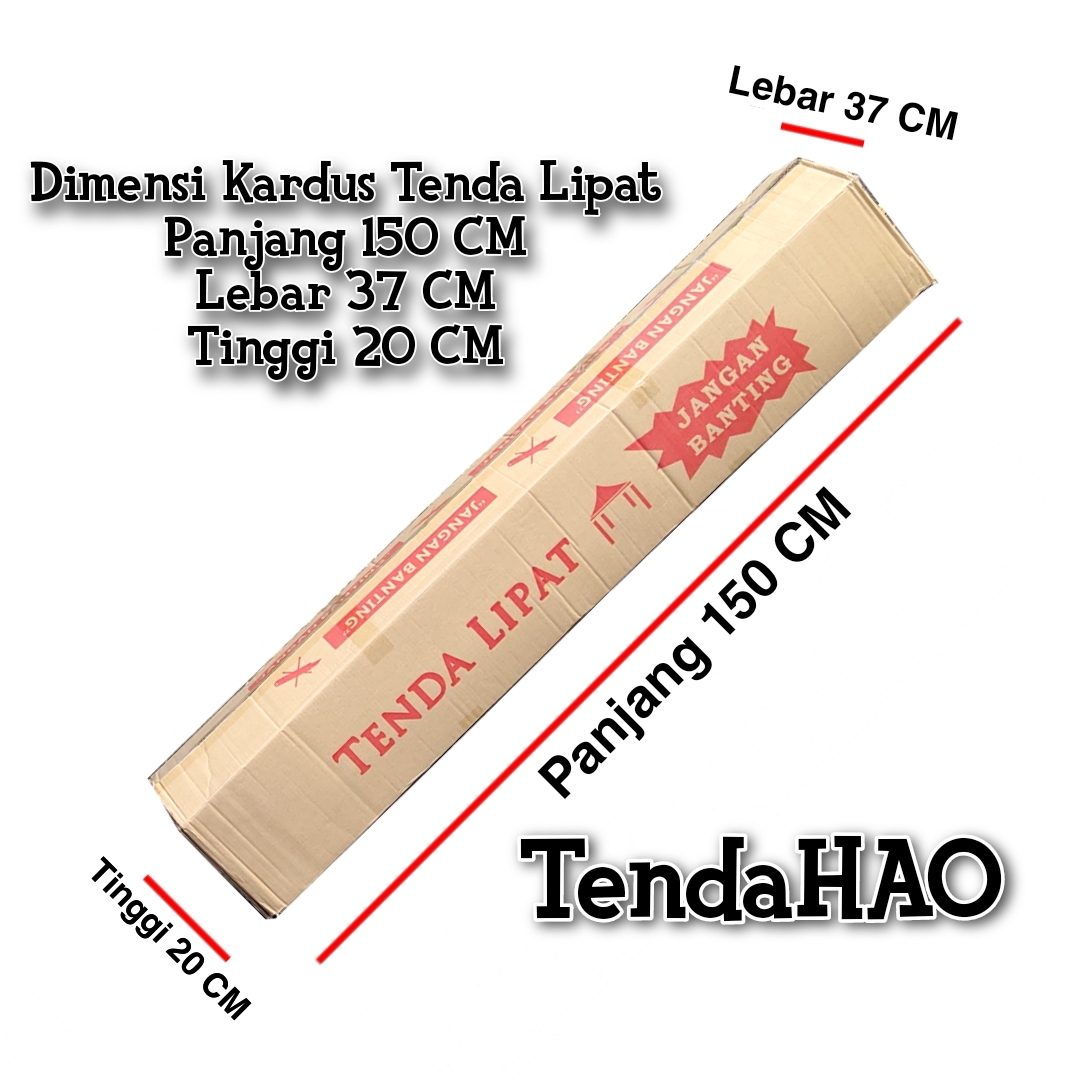 Tenda lipat 3x6 meter rangka besi hitam TendaHAO