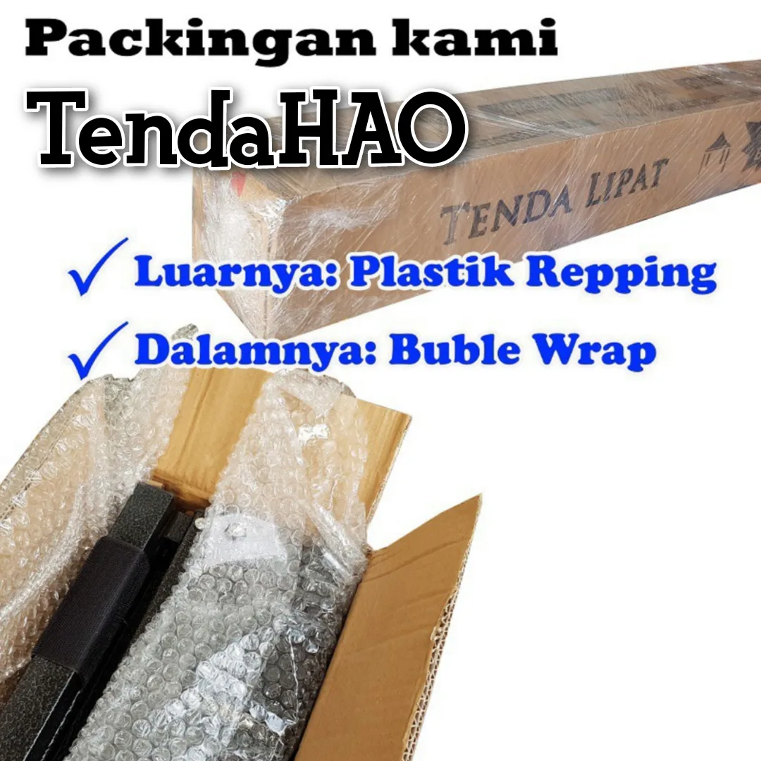 Tenda lipat jumbo 3x6 meter TendaHAO rangka besi hitam